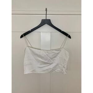 Show Me Your Mumu Tucker Top in Ivory Luxe Satin Size XXL Cropped Lined Party
